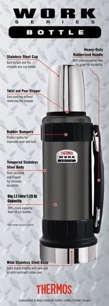 Ståltermos Work 1,2 liter Grå, view: 1