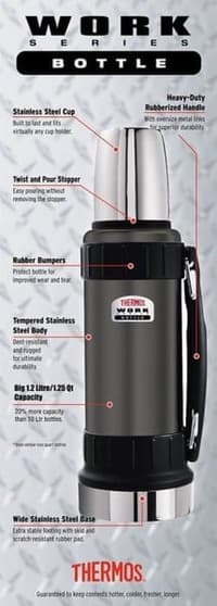 Ståltermos Work 1,2 liter Grå - view: 1
