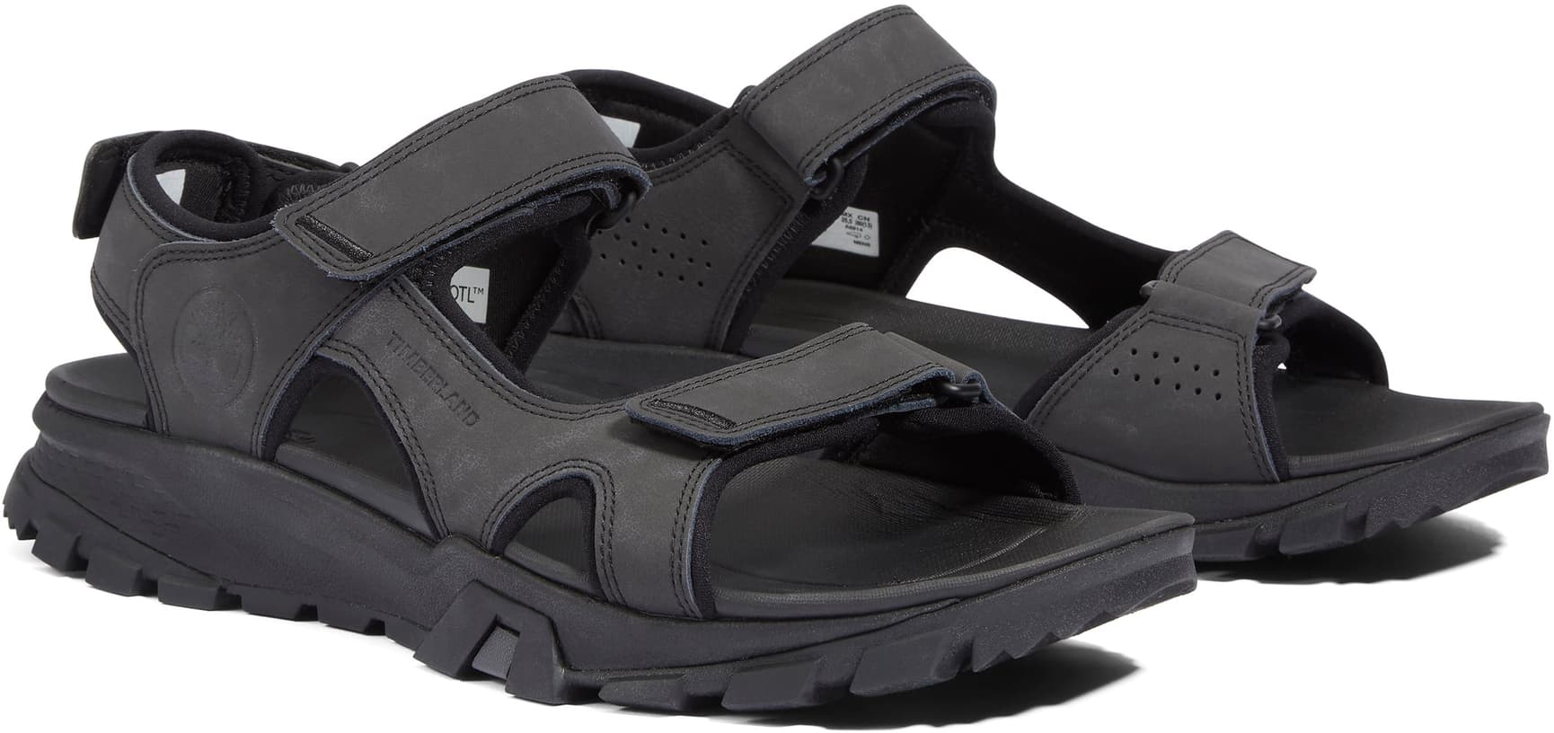 Mens Lincoln Peak 2 Strap Sandal Jet Black, view: 1