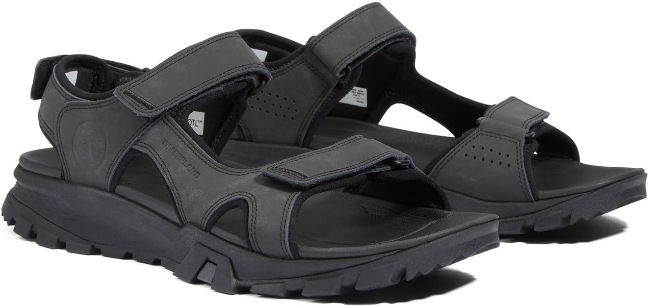 Mens Lincoln Peak 2 Strap Sandal Jet Black, view: 1