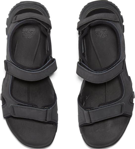 Mens Lincoln Peak 2 Strap Sandal Jet Black, view: 3