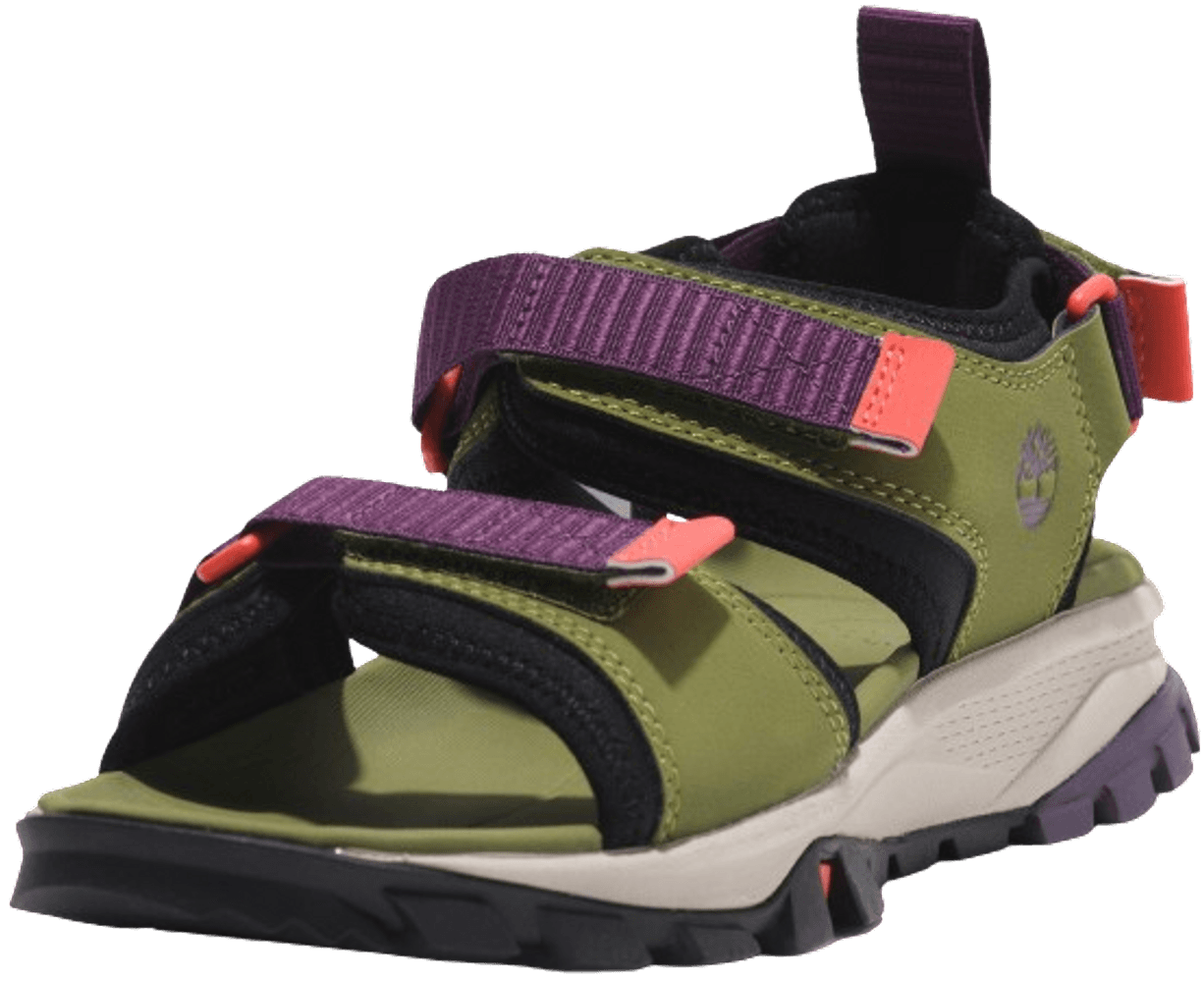 Womens Lincoln Peak 2 Strap Sandal Md Grn Leather, view: 5