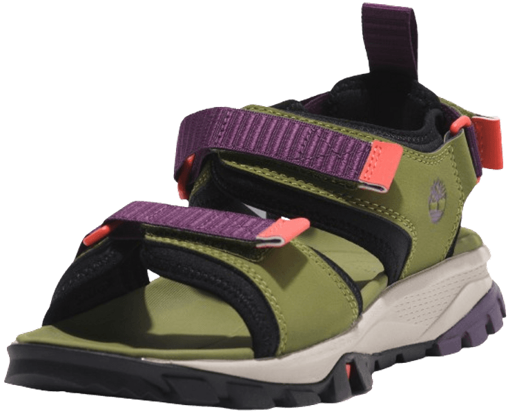 Womens Lincoln Peak 2 Strap Sandal Md Grn Leather, view: 5