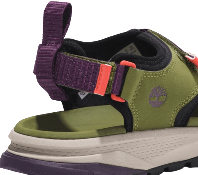 Womens Lincoln Peak 2 Strap Sandal Md Grn Leather, view: 6