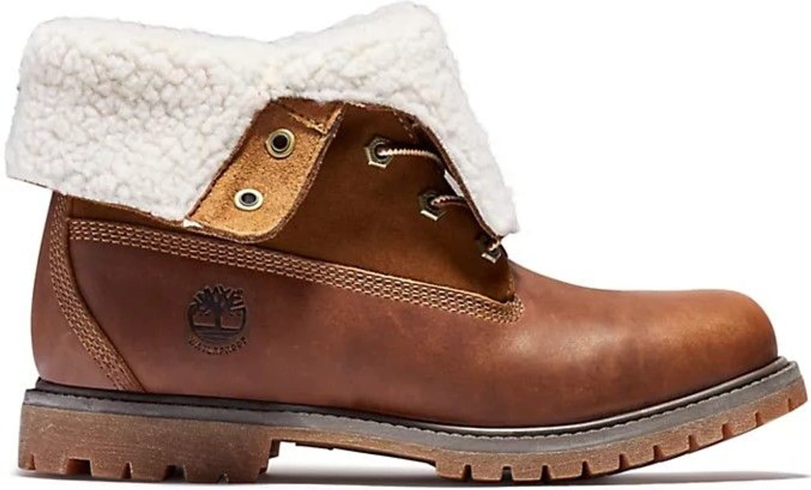 W's Authentics Teddy Fleece WP Fold-Down Dark Brown, view: 1