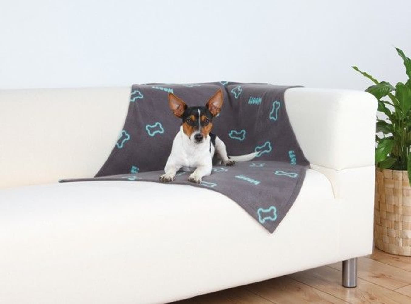 Fleecefilt Beany Grå Benmotiv 100X70 cm, view: 0