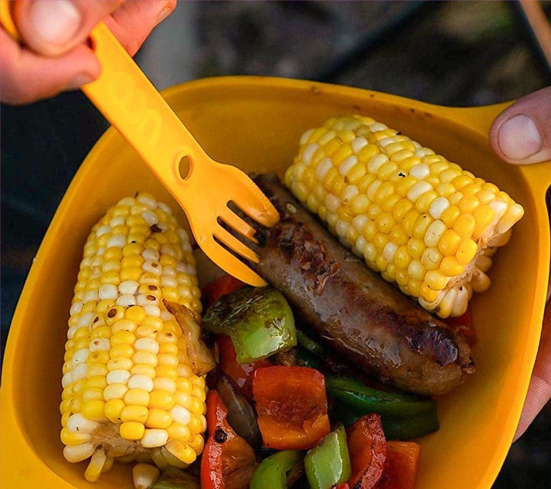 Utility Spork 2Pk with cord Gold + Sky Blue, view: 2