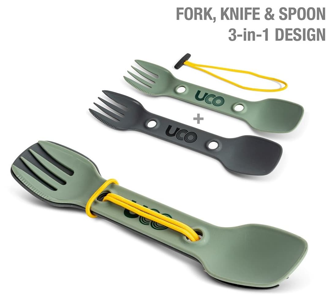 Utility Spork 2Pk with cord Green+Charcoal, view: 1