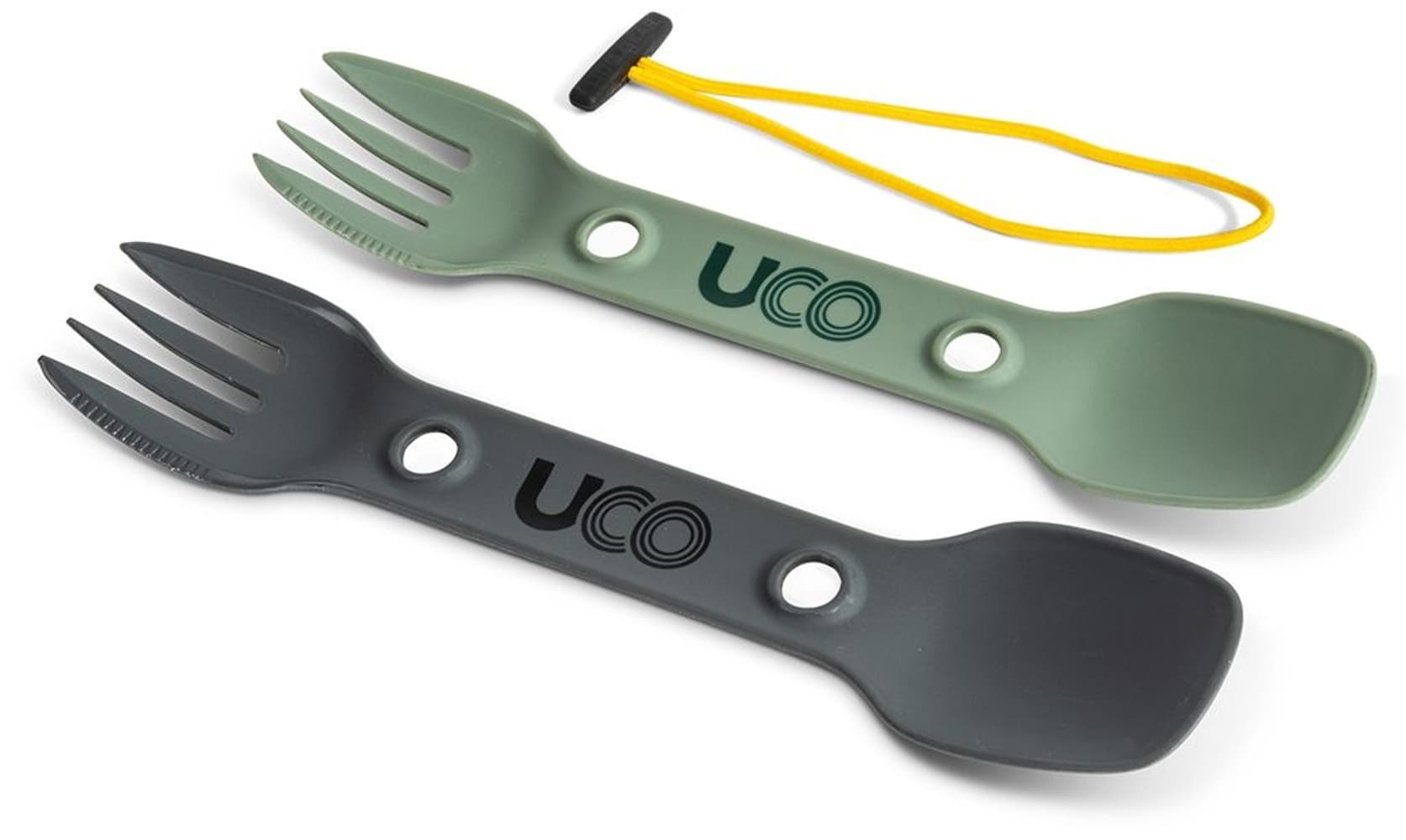 Utility Spork 2Pk with cord Green+Charcoal, view: 0