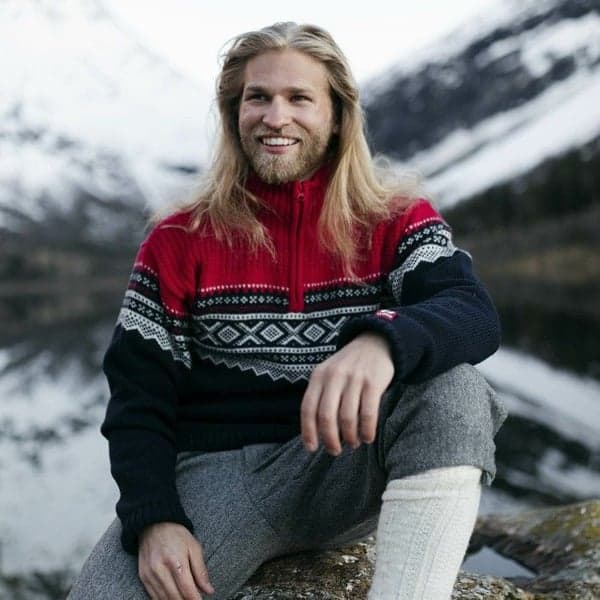 M's Marius Half Zip New Navy/Red/Vanilla, view: 4