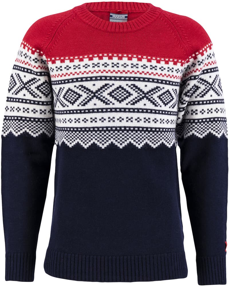 M's Marius Roundneck New Navy/Ulvang Red/Vanilla, view: 0