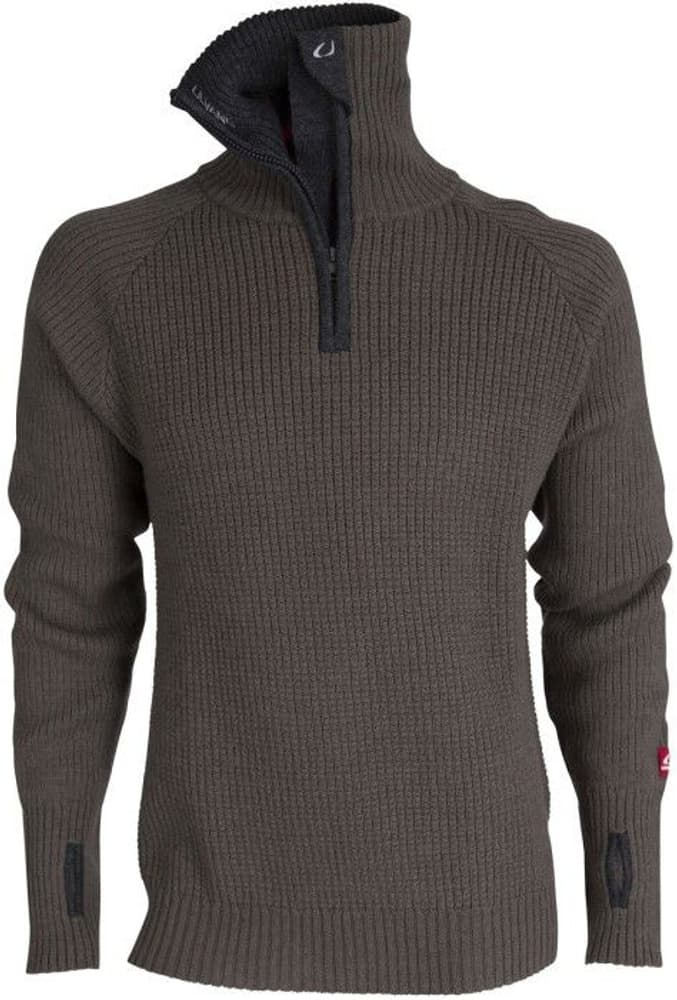 M's Rav Sweater with Zip Tea Green/Charcoal Melange, view: 0