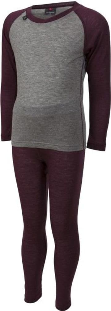 Kids Gausdal Undertøysett Fig/Grey Melange, view: 0