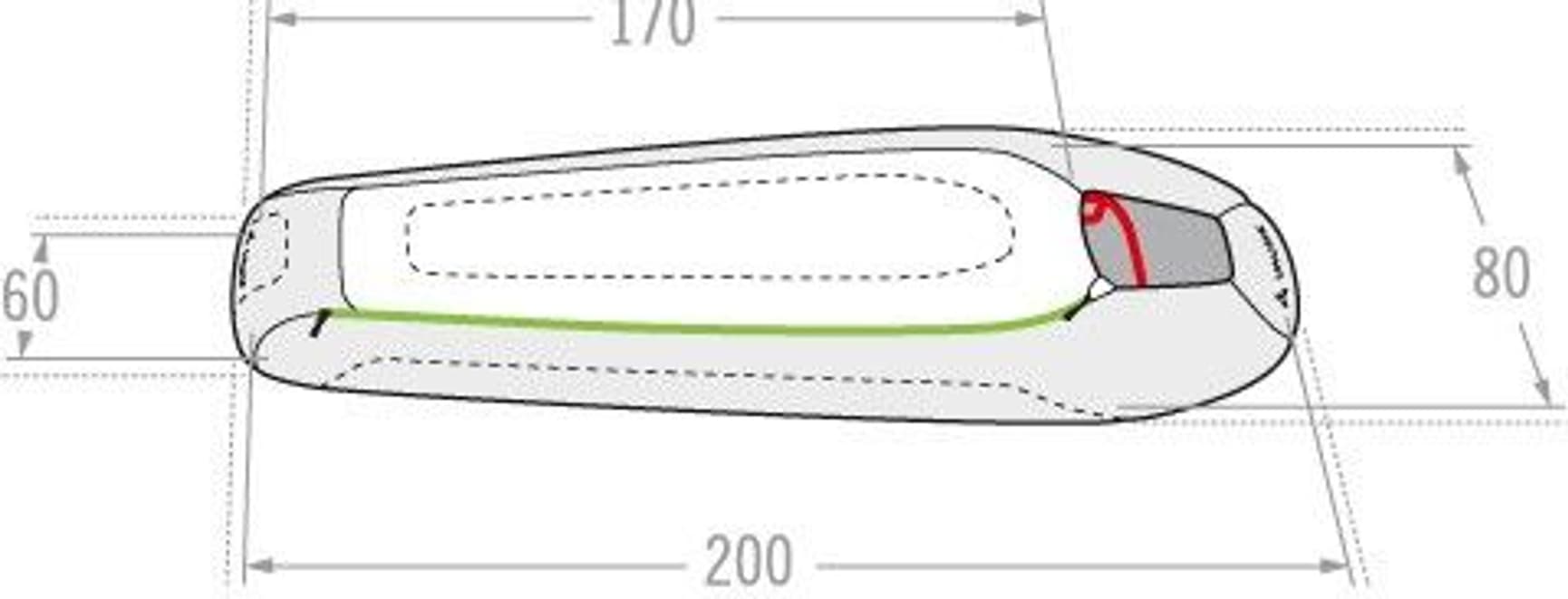 Sioux 800 Small 3-season Syntetisk sovepose -3 °C Baltic Sea Venstre Zip, view: 1