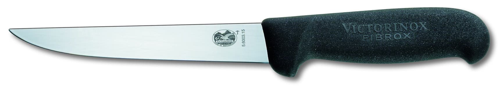 Slaktekniv 14 cm Svart Fibrox, rett, bredt blad, view: 0