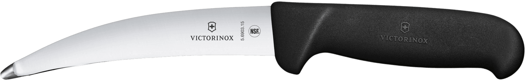 Buköppnarkniv med rundad skyddad spets 15 cm Svart Fibrox, view: 0