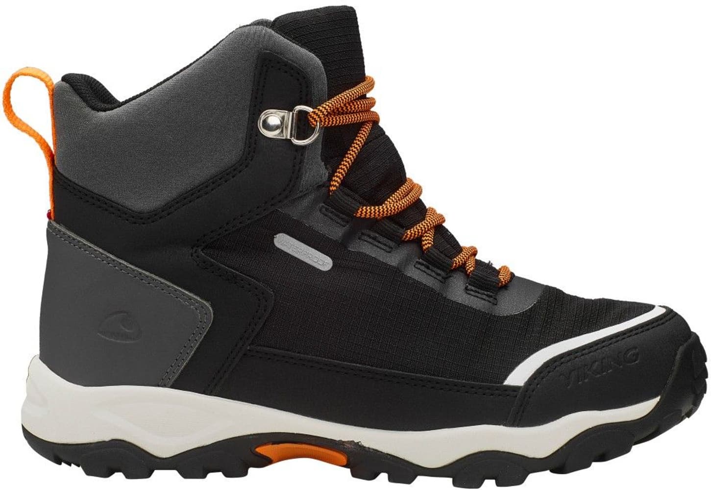 Junior Akkarvik Mid Waterproof Black/Orange, view: 0