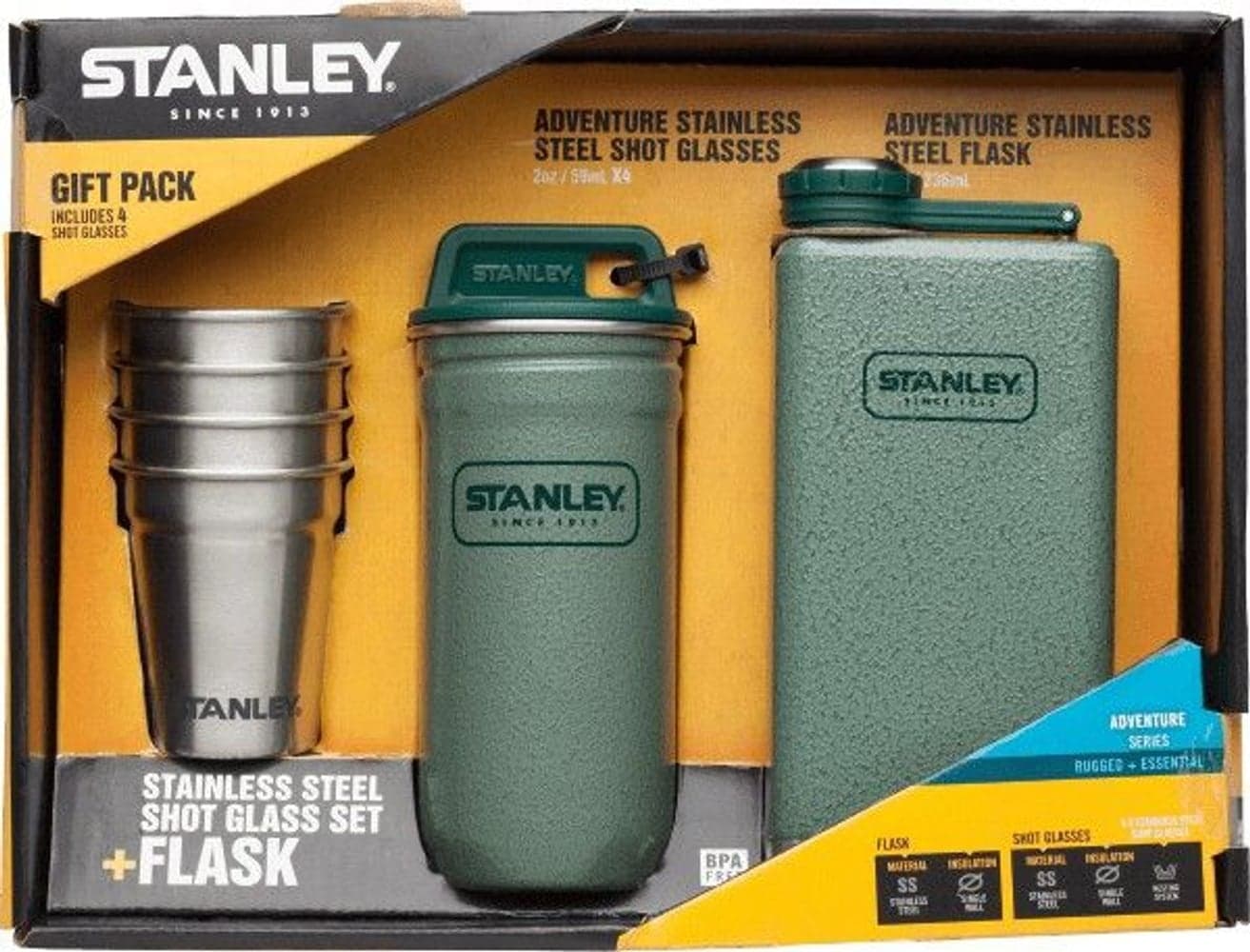 Adventure SS Shot+Flask Gift Set Hammertone Green, view: 1