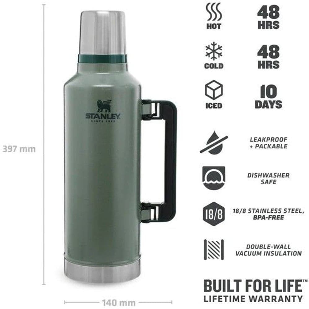 The Legendary Classic Bottle 2,3 L Hammertone Green, view: 2