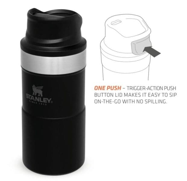 The Trigger-Action Travel Mug 0,25L Matte Black, view: 3