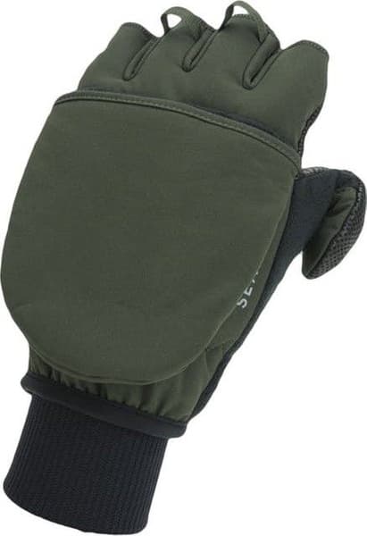 SealSkinz Windproof Cold Weather Convertible Mitt Olive Green/Black, view: 0