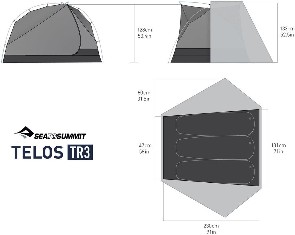Tent Telos Tr3 Grey, view: 10