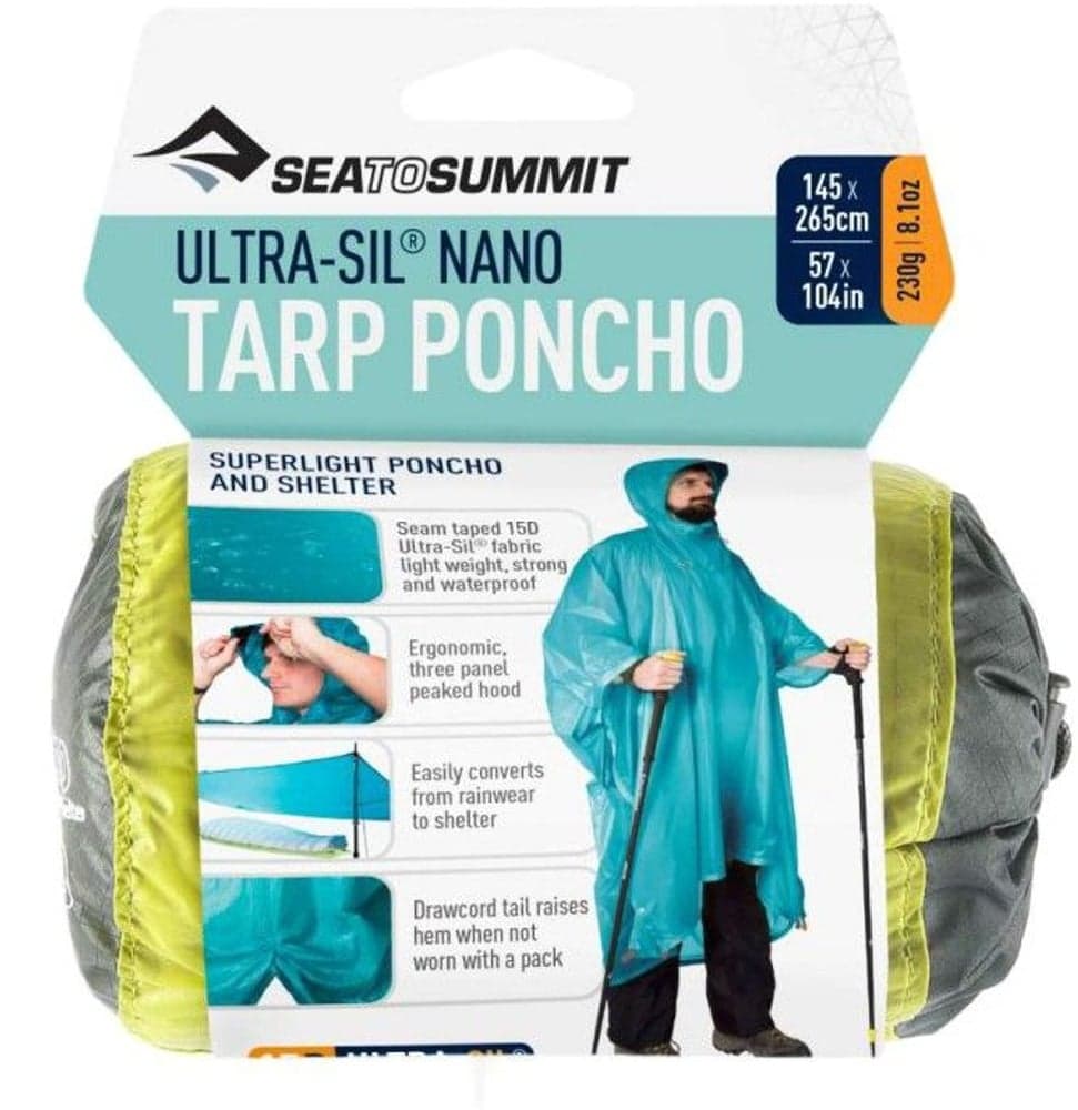 Sea to Summit Tarp Poncho 15D Ultra-Sil 145X265 cm Lime, view: 3