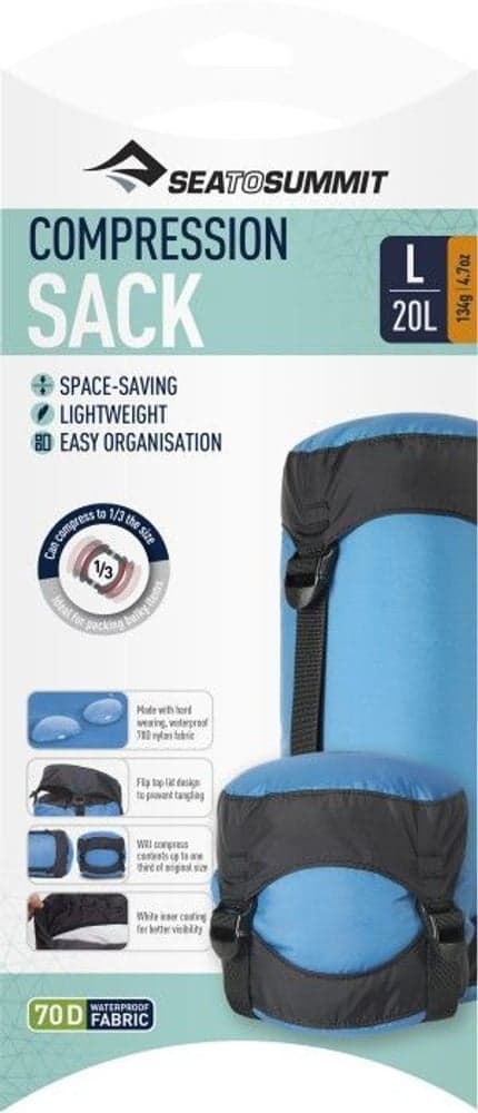 Stuff Sack Compression Nylon L 20L/6,5L Blue, view: 5