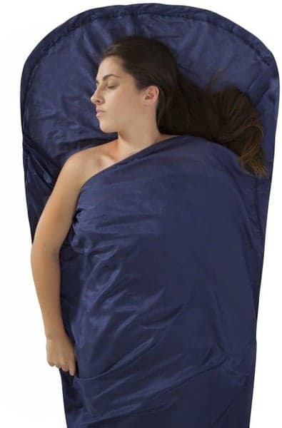 Sea to Summit Sleepliner Silkcotton Mummy W/Hood Navy Blue, view: 0