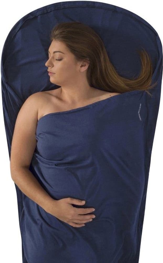 Sea to Summit Sleepliner Cotton Premium Mummy Hood Navy Blue, view: 0