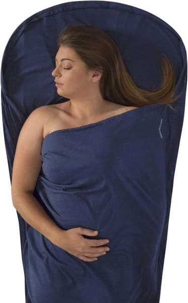 Sea to Summit Sleepliner Cotton Premium Mummy Hood Navy Blue, view: 0
