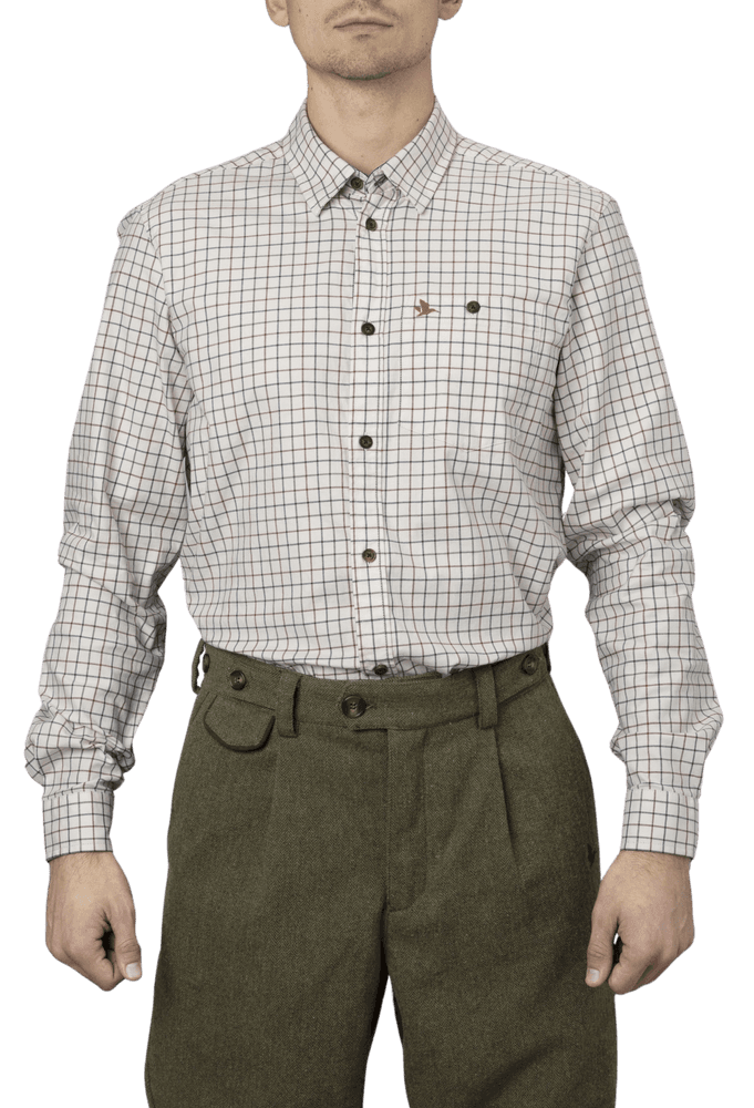 Oxford Shooting Shirt Grape Leaf/Terracotta Check, view: 4