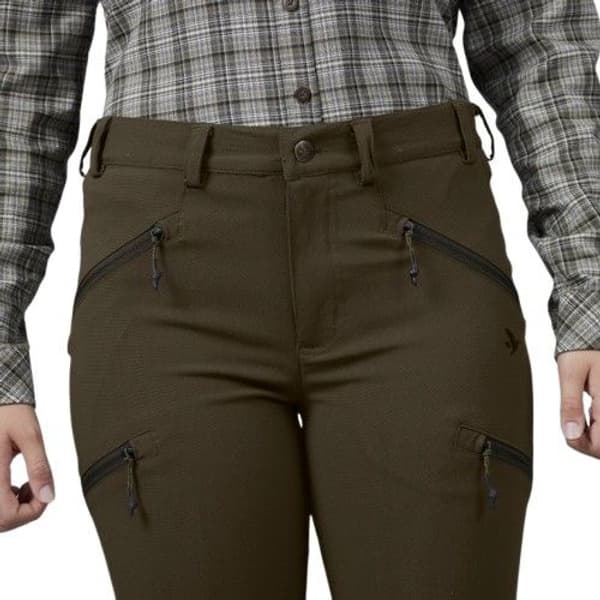Larch Stretch Trouser Women Chocolate Torte Pine Green/, view: 2