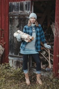 Scandinavian Roll Neck Blue Denim - view: 2