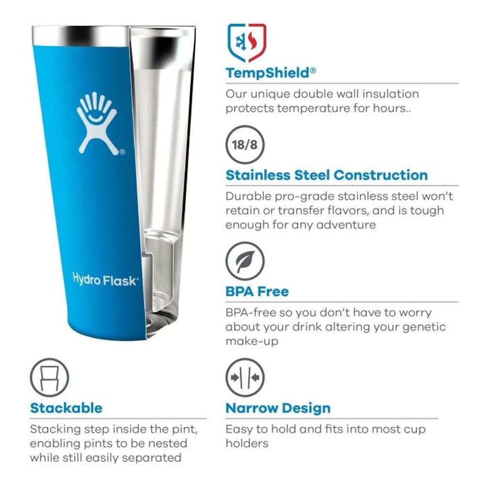 HydroFlask True Pint 473 ml Black, view: 1
