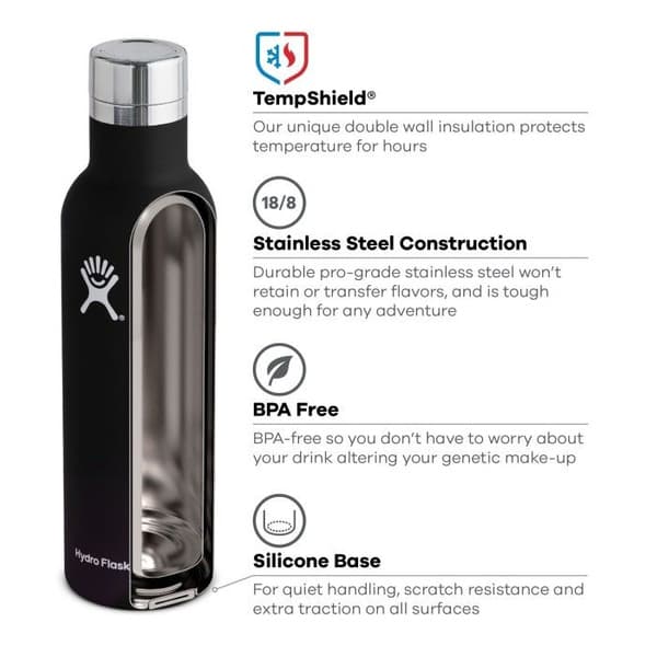 HydroFlask Wine Bottle 750 ml Black, view: 1