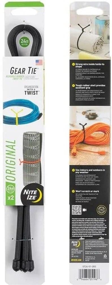 Gear Tie 24-Black 2-Pack, view: 1