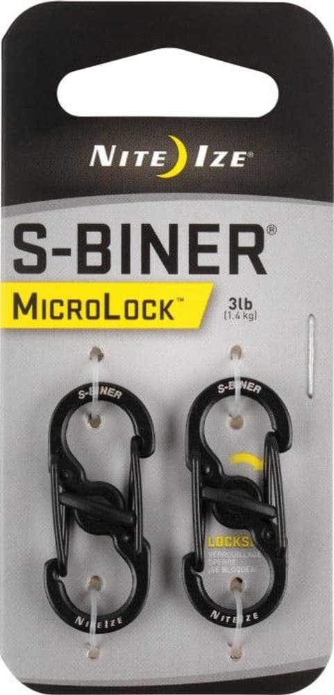 S-Biner MicroLock Stainless Steel 2-Pack Black, view: 0