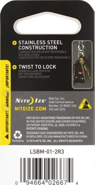 S-Biner MicroLock Stainless Steel 2-Pack Black, view: 1