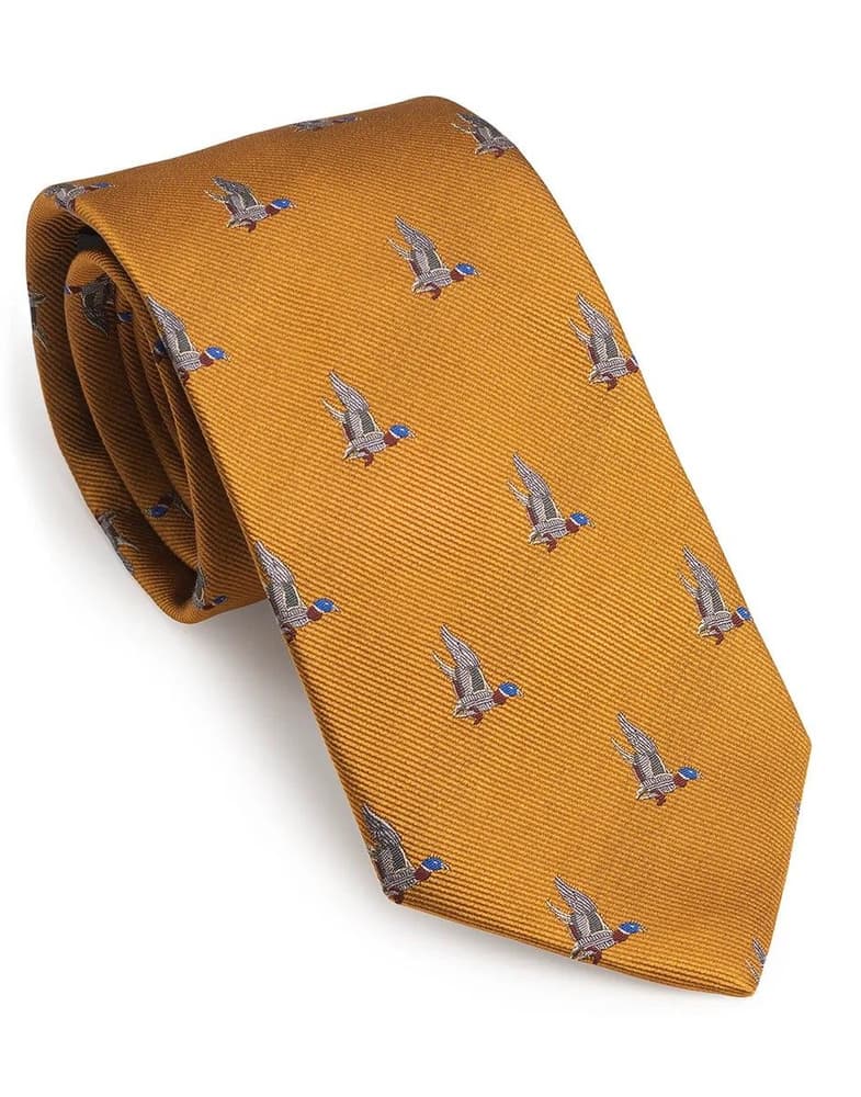 Duck In Flight Tie Mustard, view: 0