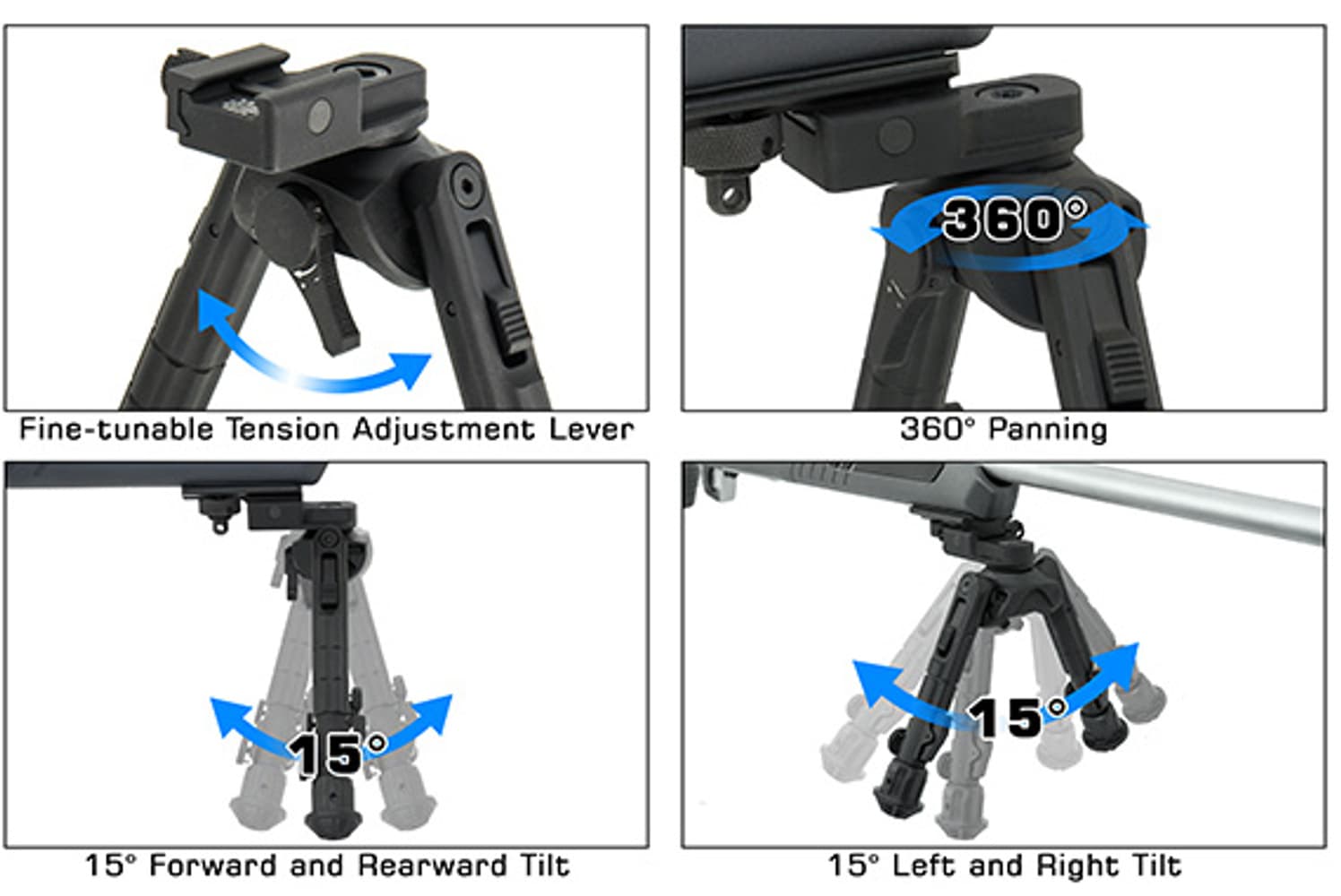 UTG Recon 360 TL Bipod Center Height Picatinny, view: 1