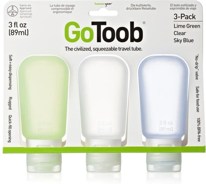 GoToob 3-pack Large 89 ml Klar/Grønn/Blå, view: 0