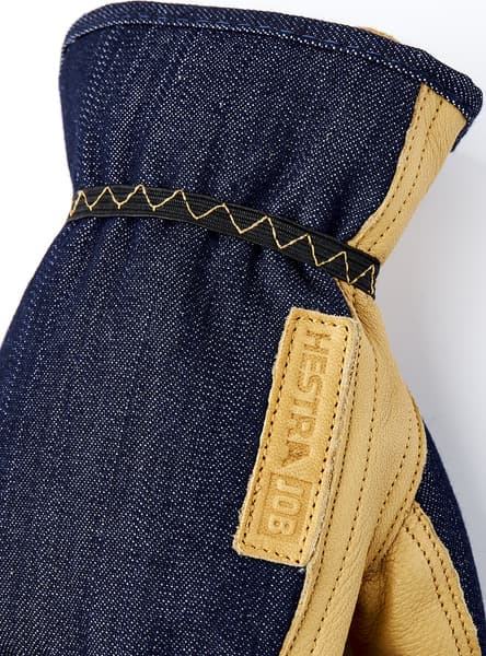 Hestra JOB Kobolt Denim Indigo Arbeidshanske, view: 2