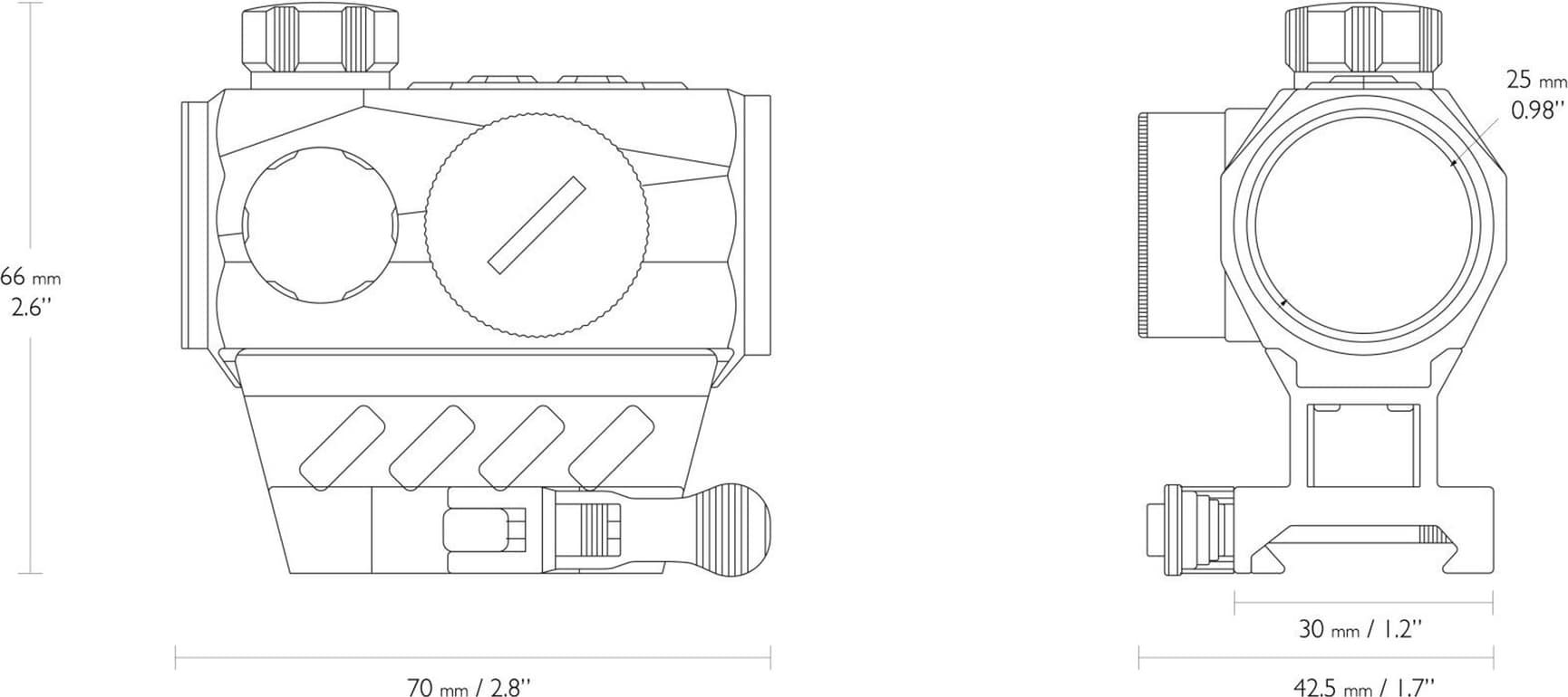 Spot-On Rødpunktssikte med hurtigfeste, view: 2