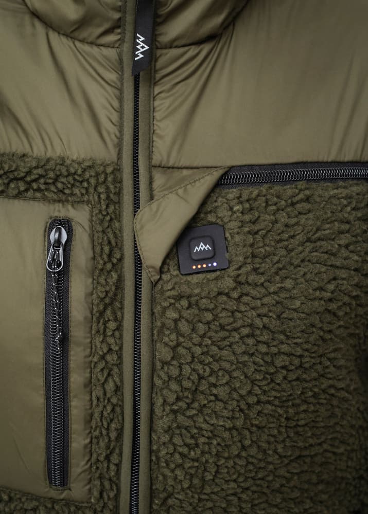 M's Heated Pile Fleece Olive Green, view: 3