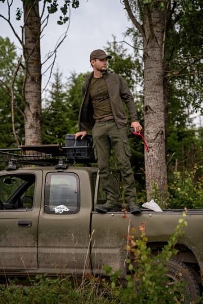 Olaf Fleece Jacket Shadow Brown/Forest Night, view: 4