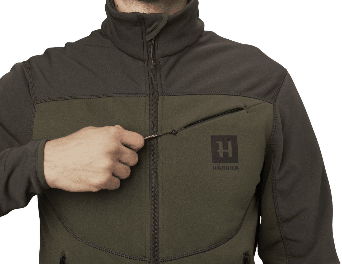 Olaf Fleece Jacket Green/Shadow Grey, view: 3