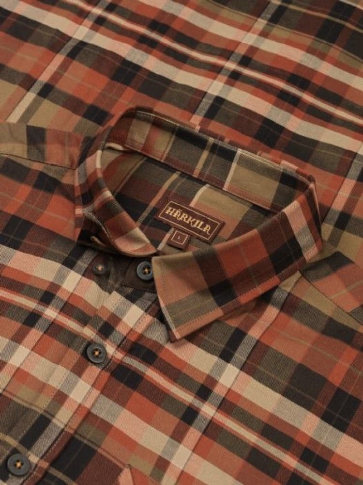 Newton L/S Skjorte Dark Burnt Orange Check, view: 2