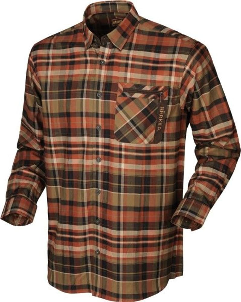 Newton L/S Skjorte Dark Burnt Orange Check, view: 0