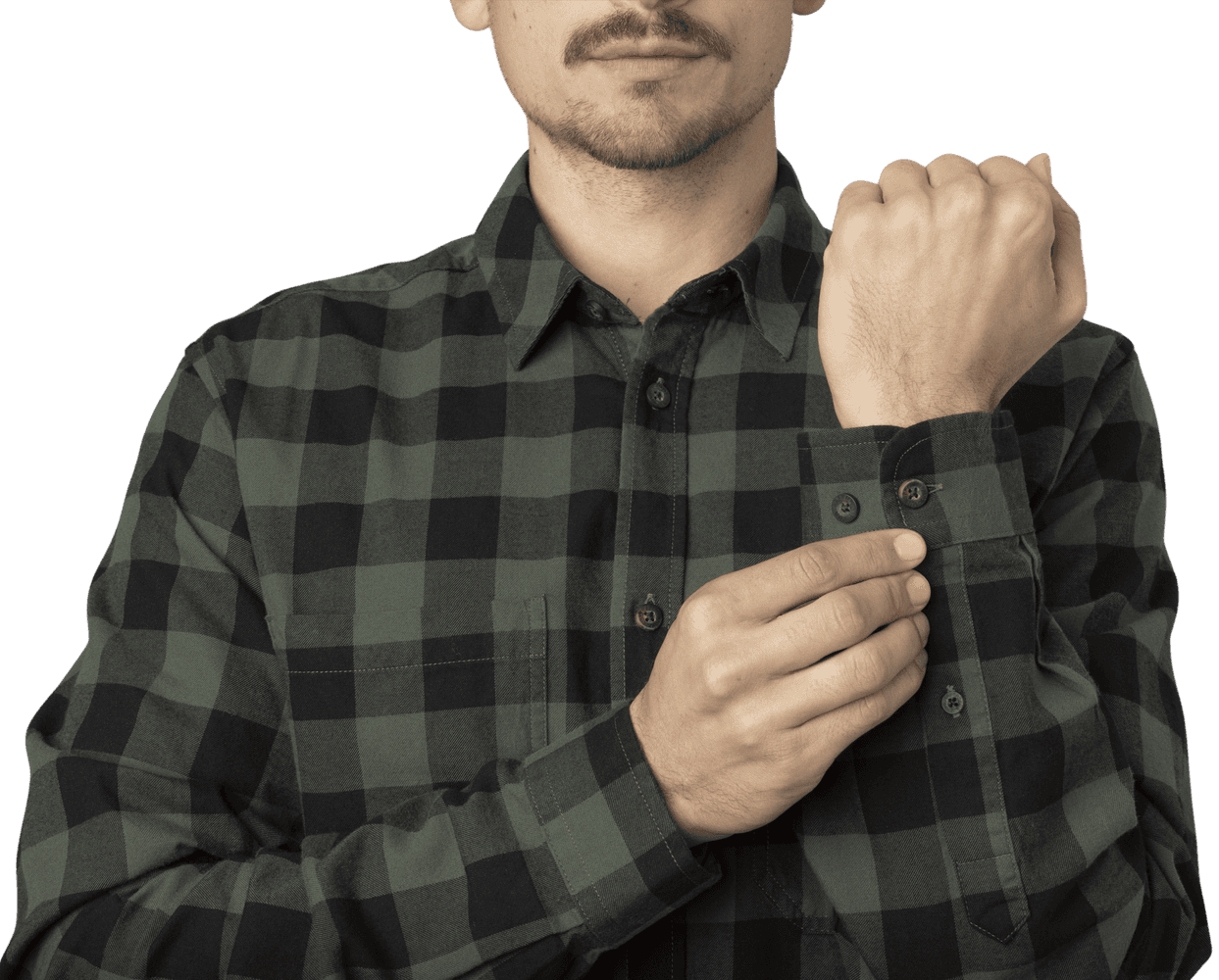 Scandinavian L/S Shirt Green Check, view: 3